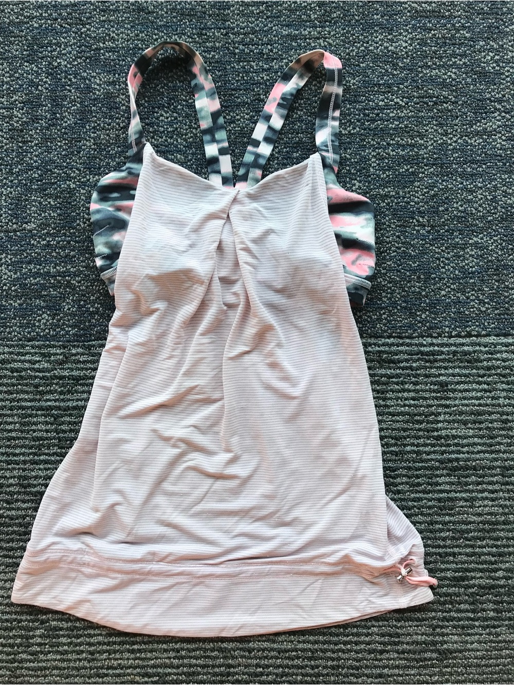 lululemon athletica Pink Strappy Tank Top with Patterned Back